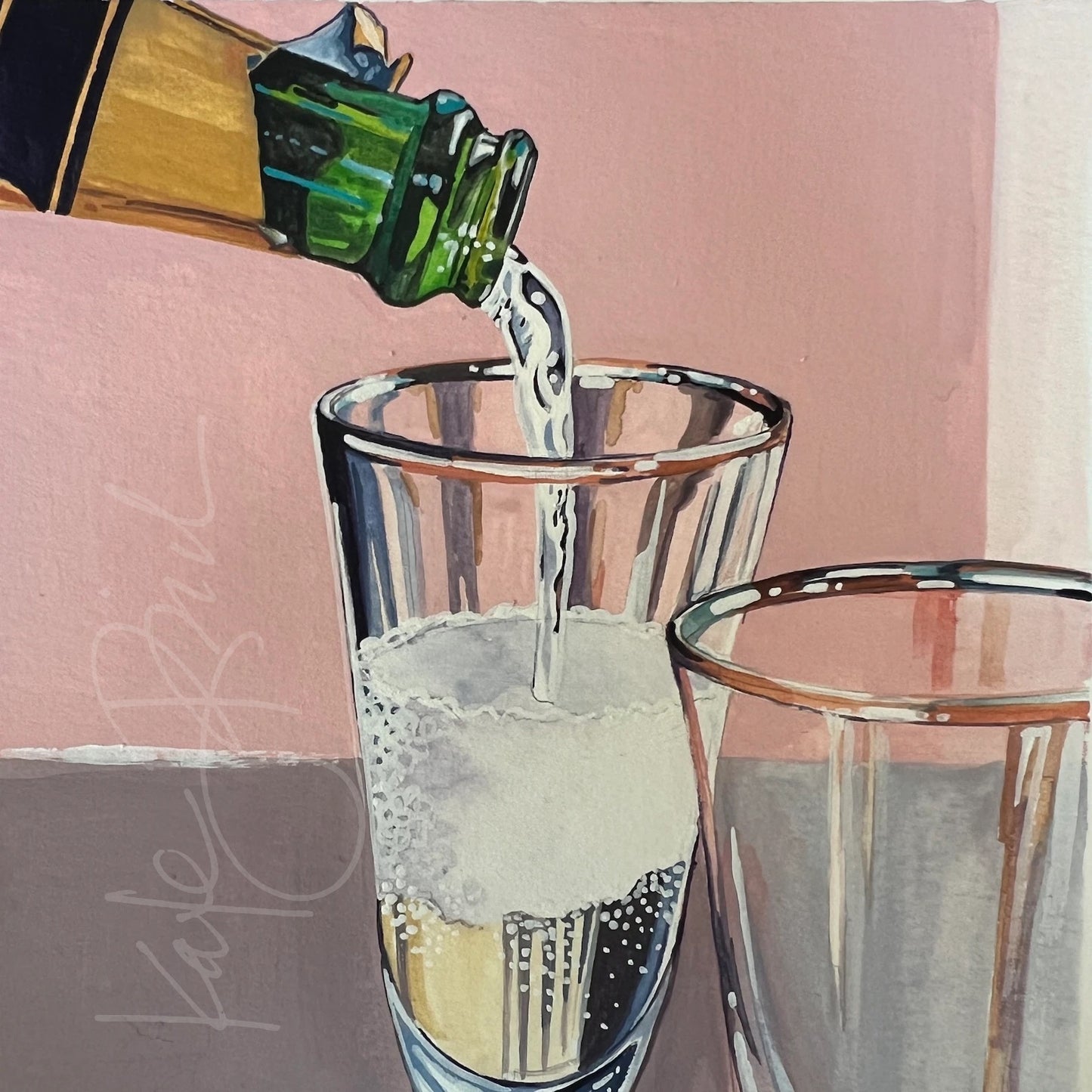 Champagne Toast Original Painting