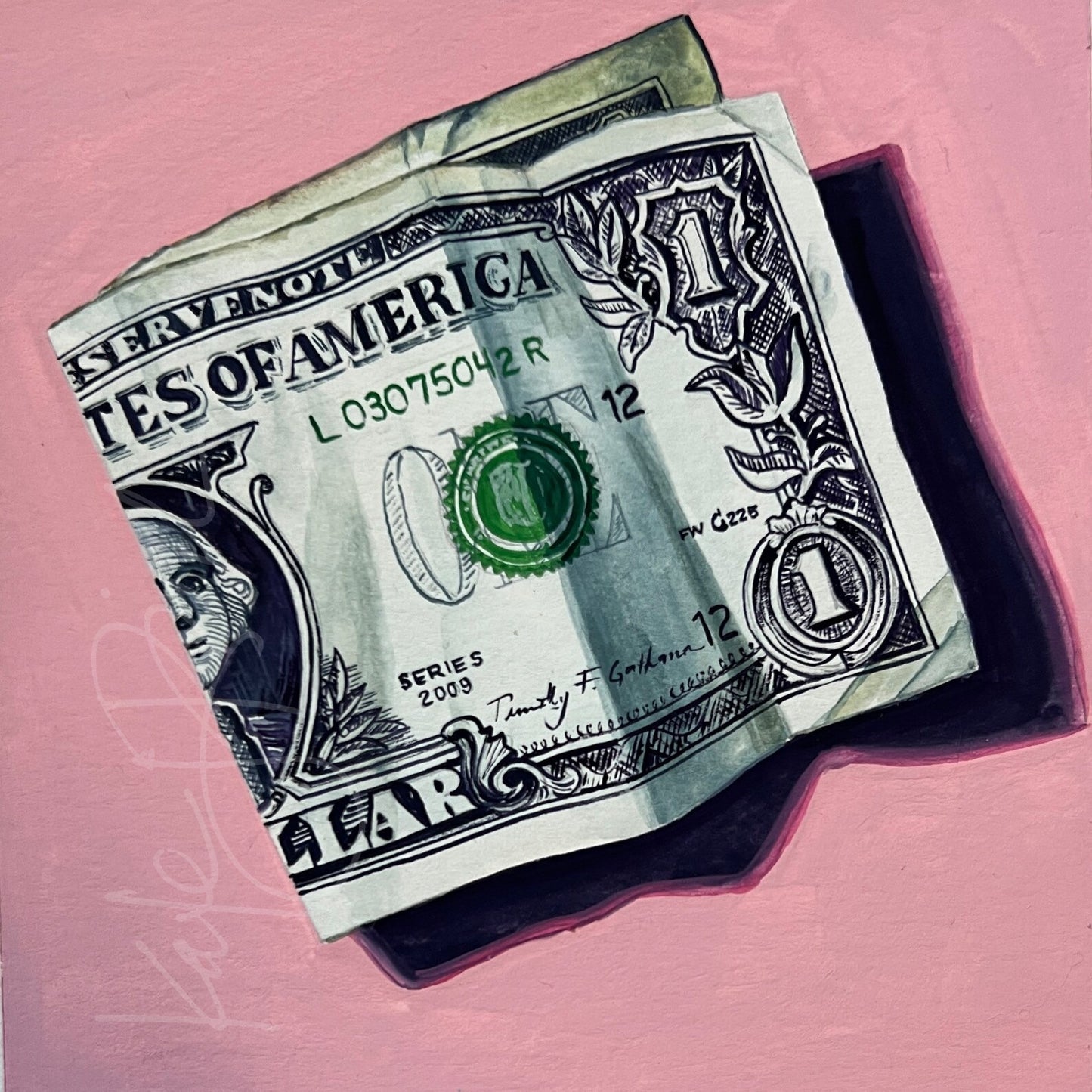 Dollar Bill Original Painting