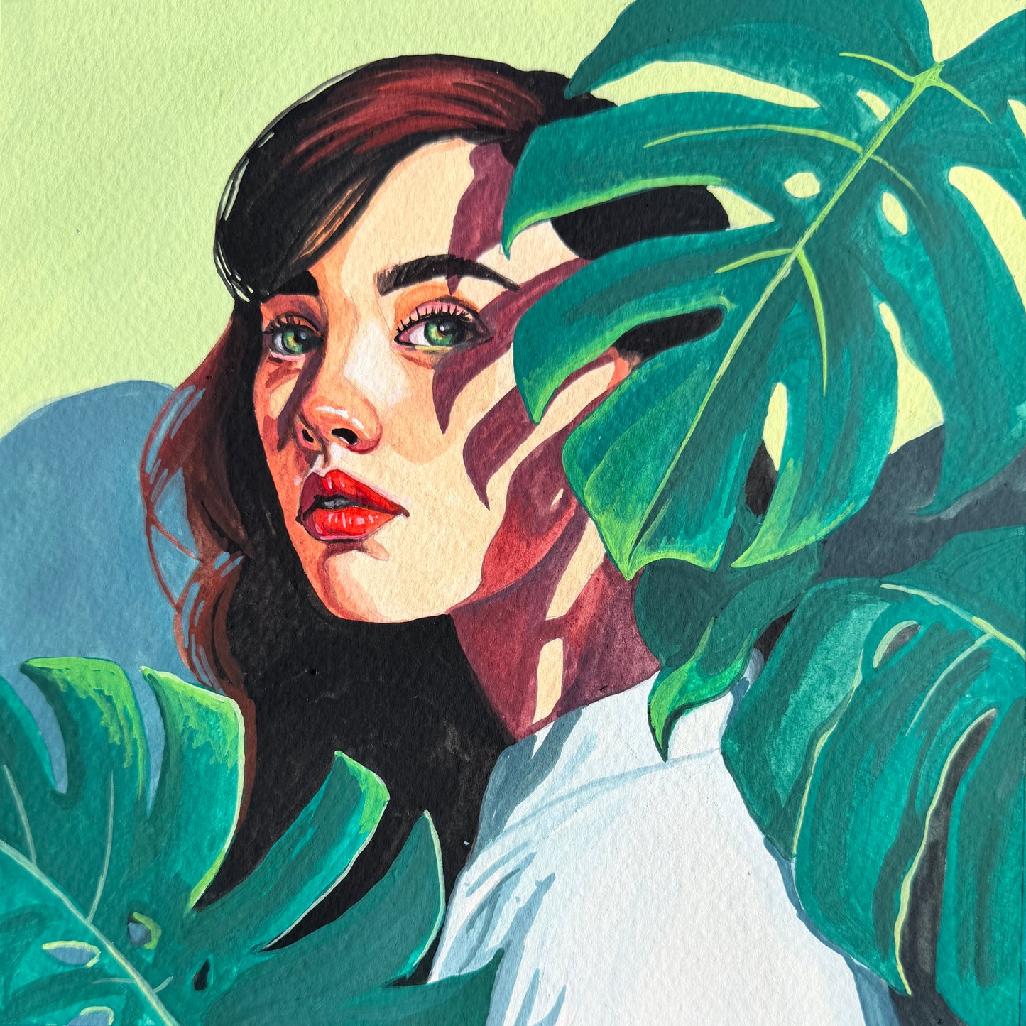Girl with Monstera 9x9