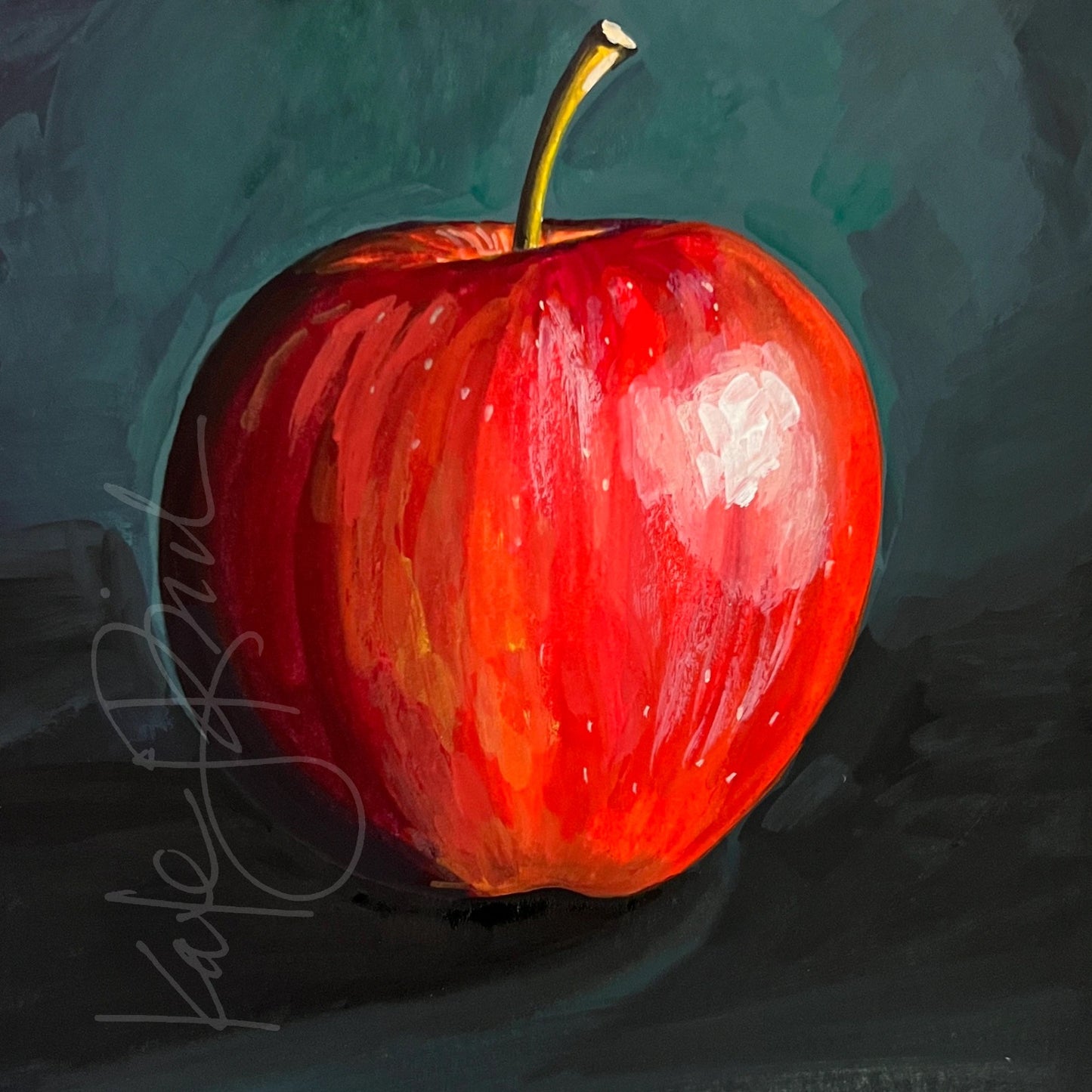 Red Apple Original Painting