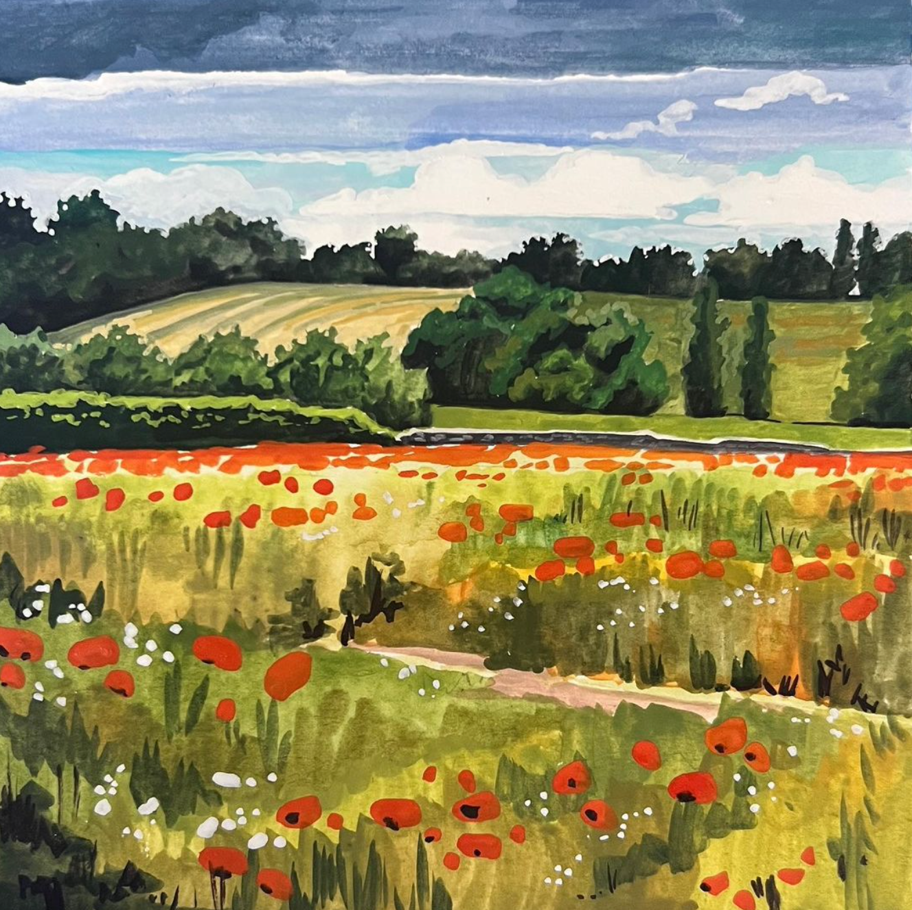 Field of Poppies Original Painting