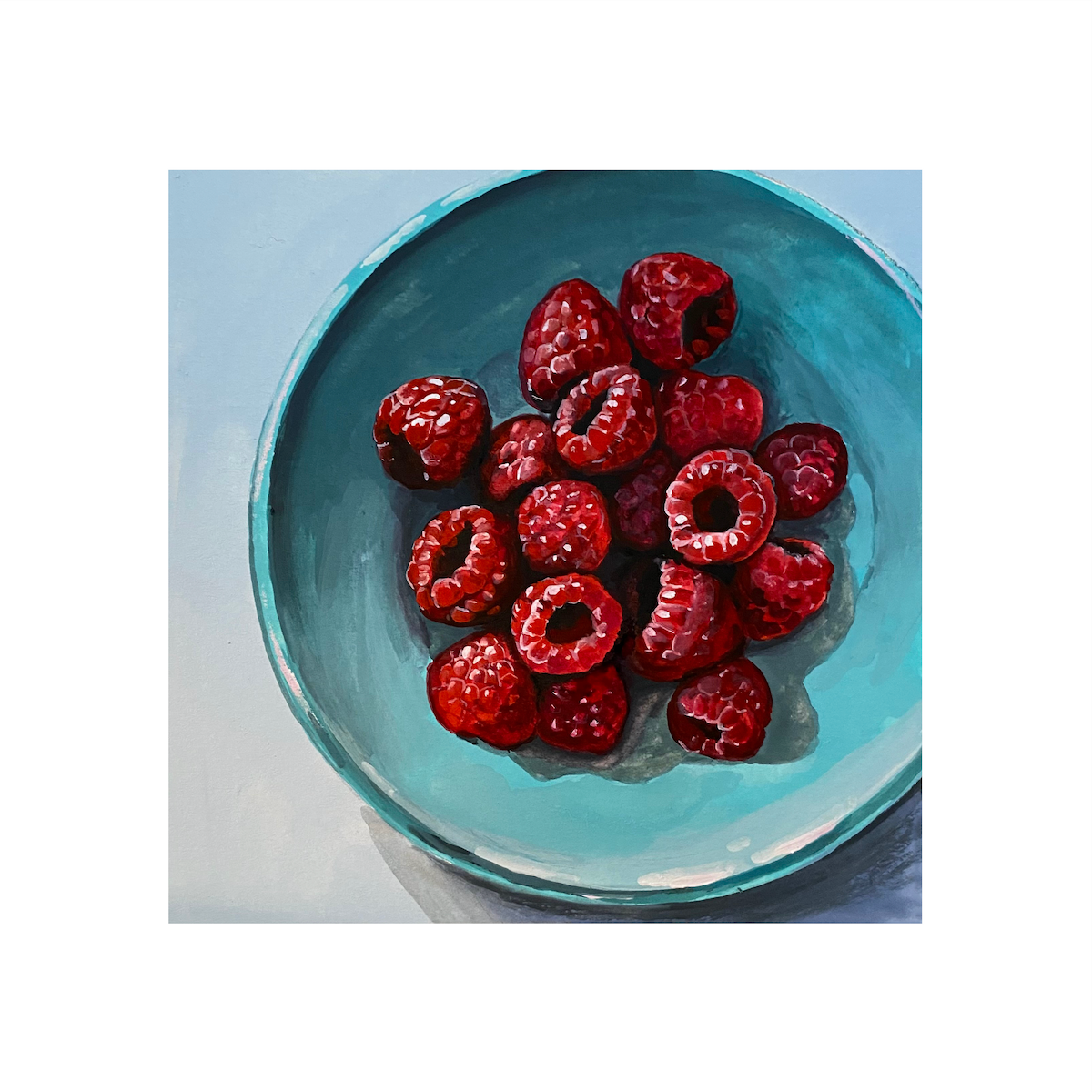 Bowl of Raspberries Print