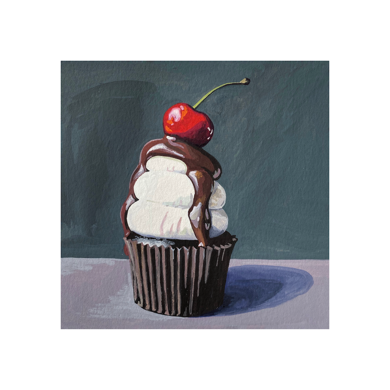 Cupcake with Cherry Print