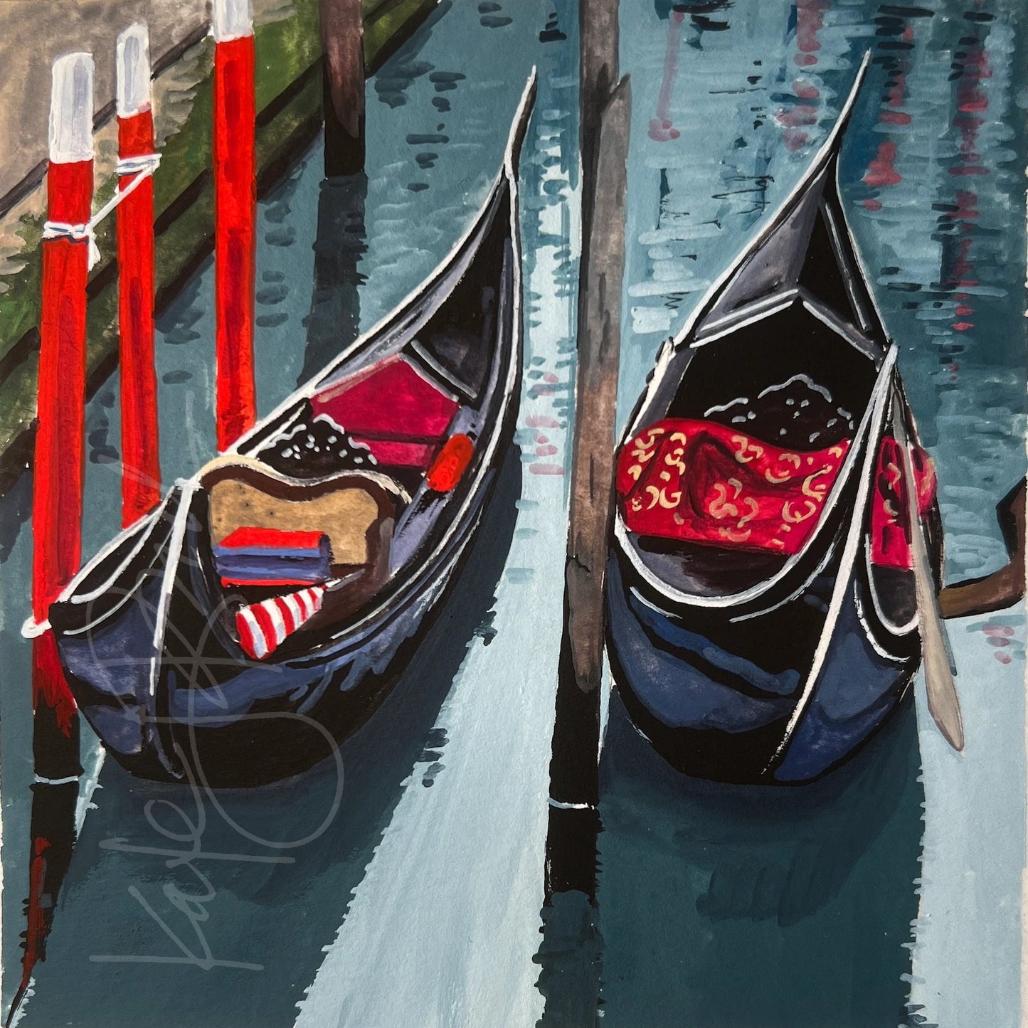 Venice Gondolas Original Painting