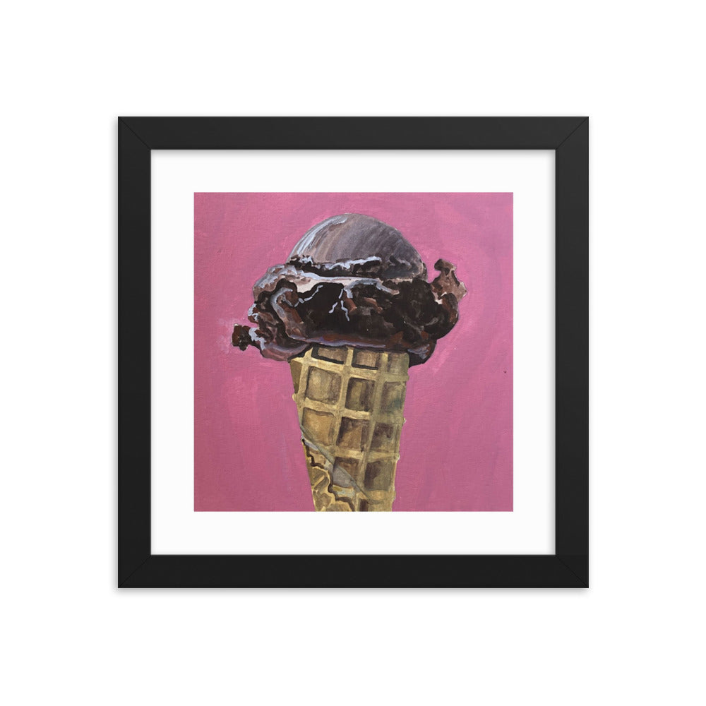 Chocolate Ice Cream Framed Print