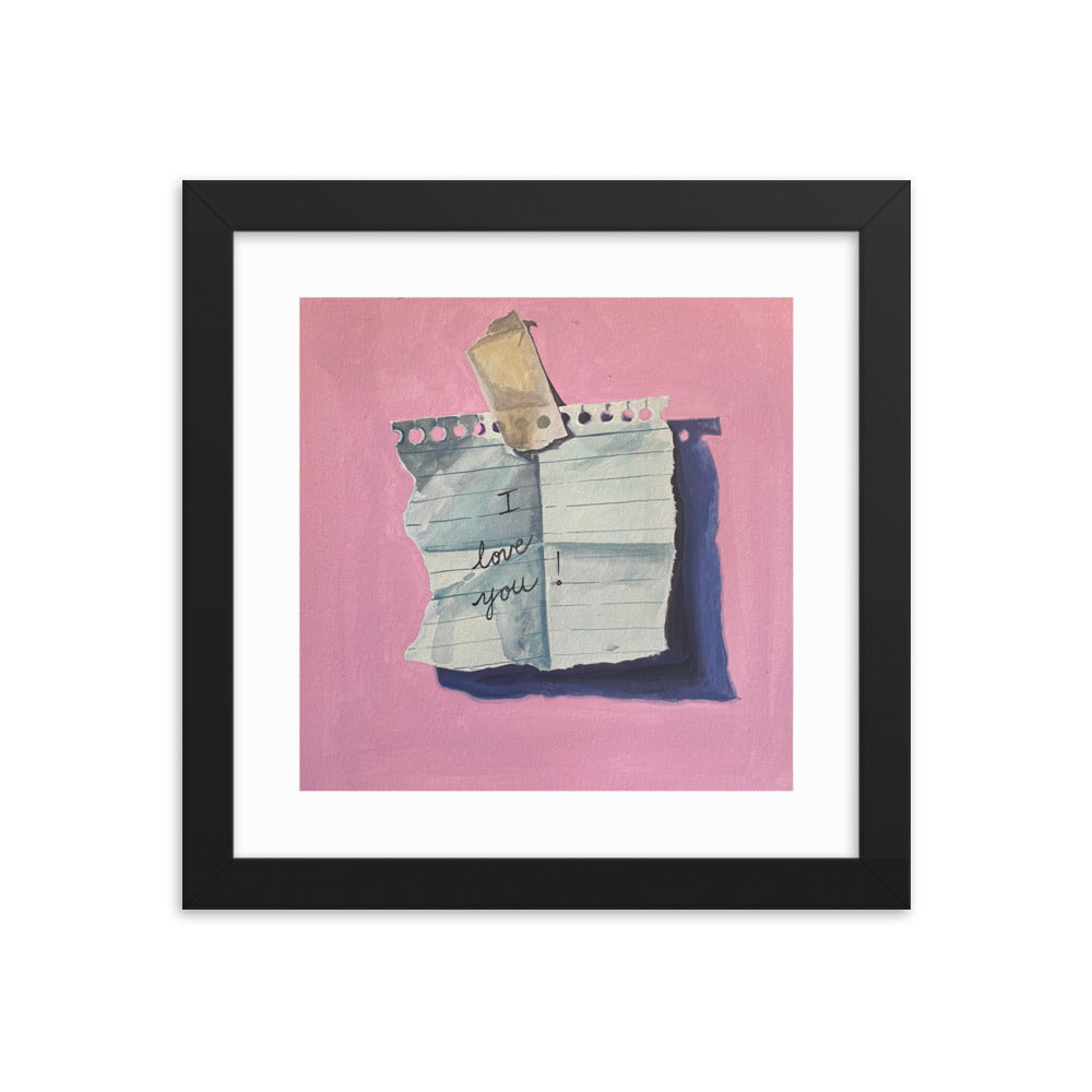 I Love You Note Framed Print