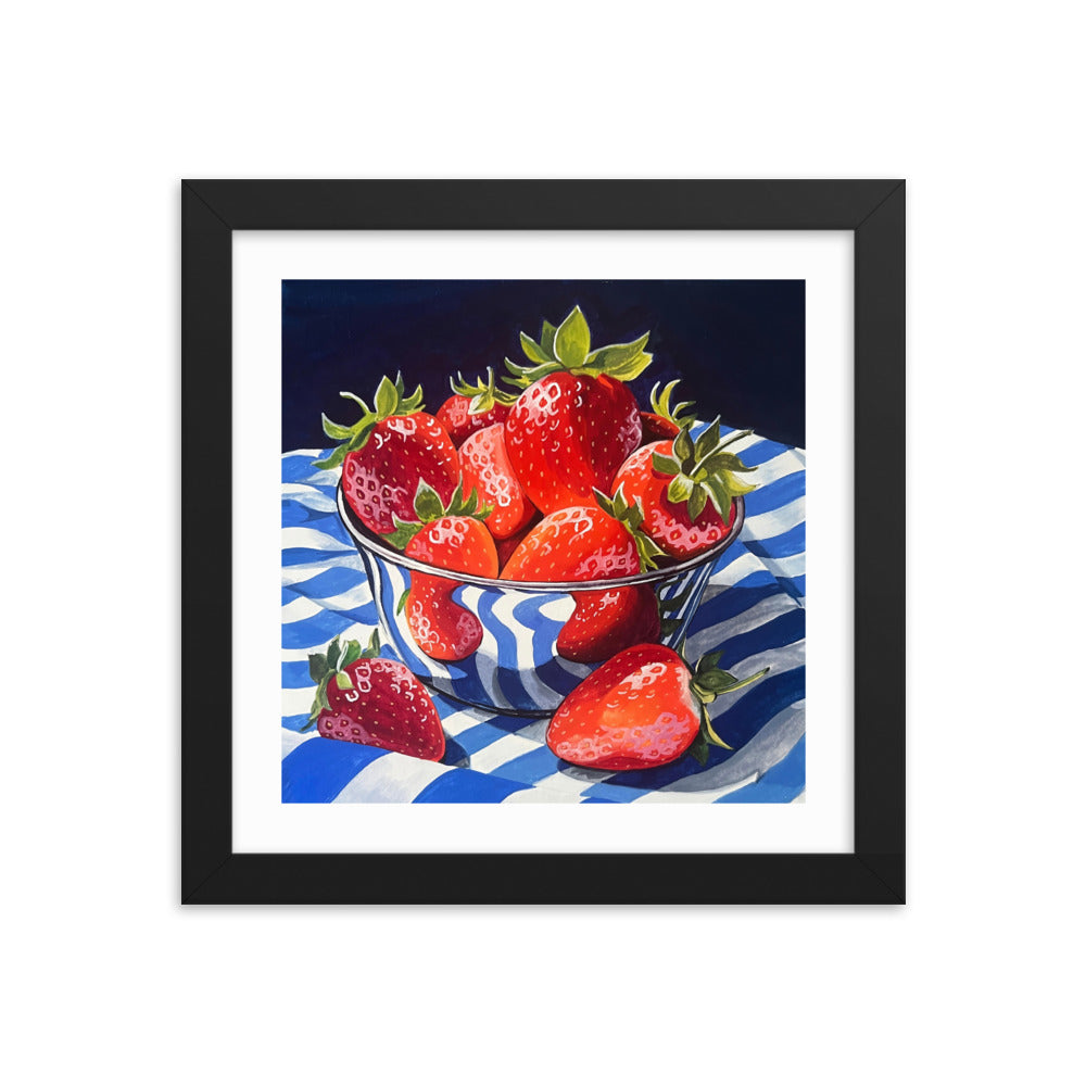Bowl of Strawberries Framed Print