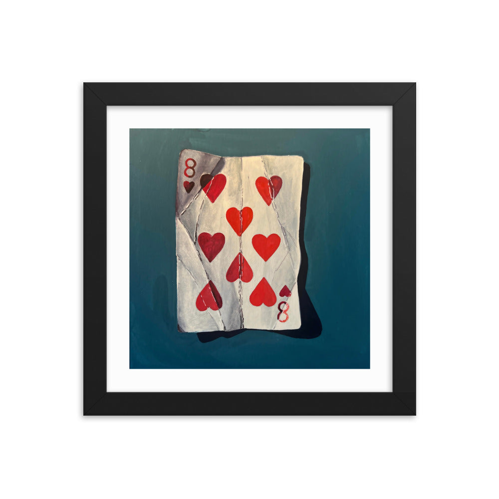 Eight of Hearts Framed Print