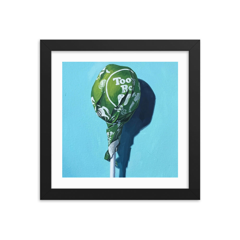 Green Tootsie Pop Framed Print