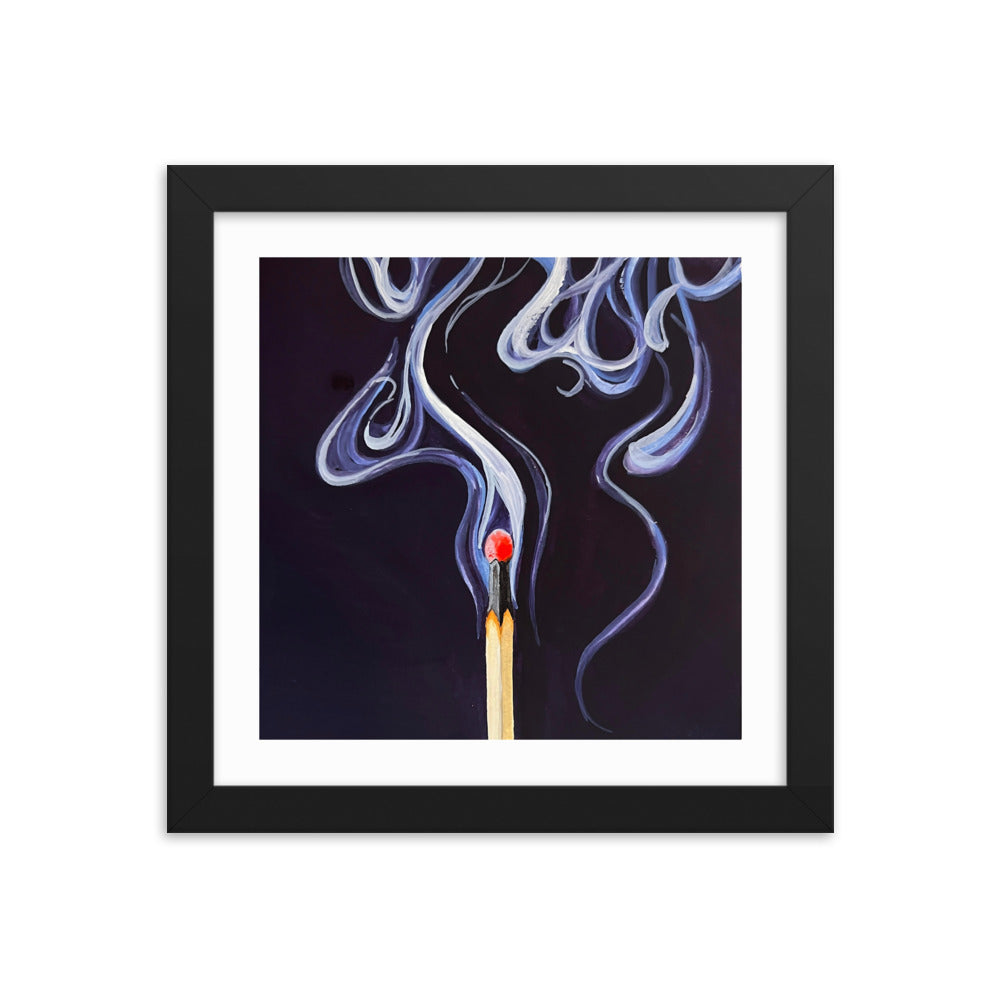 Match with Smoke Framed Print