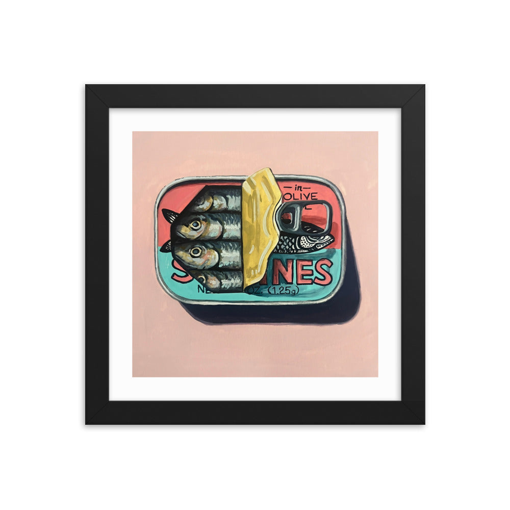 Sardines on Pink Framed Print