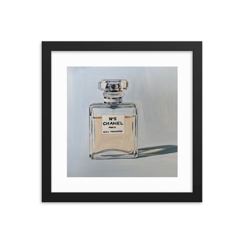 Chanel Bottle Framed Print