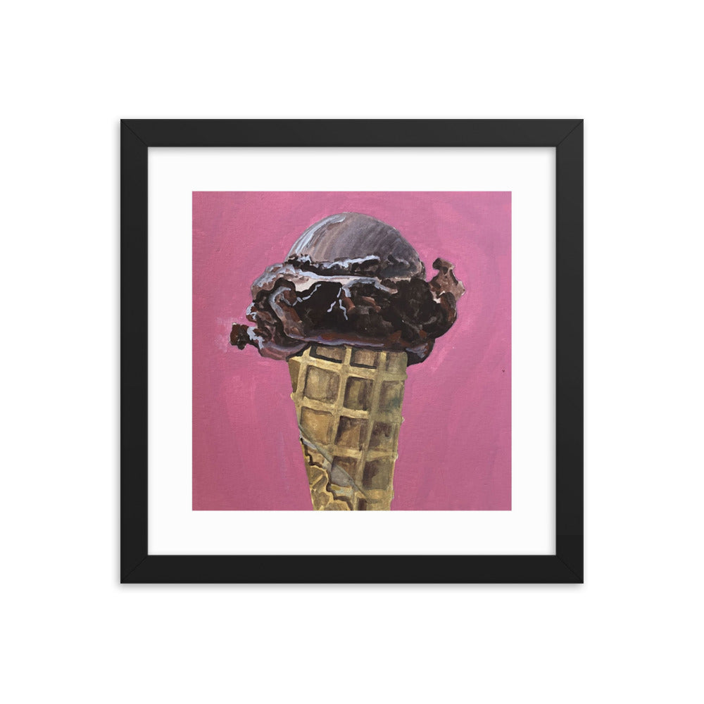 Chocolate Ice Cream Framed Print