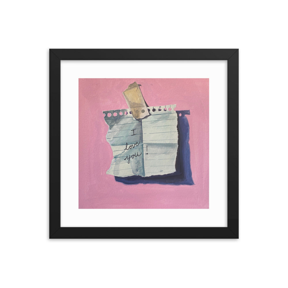 I Love You Note Framed Print