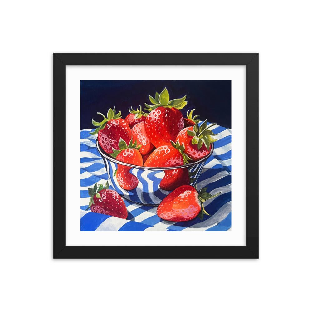 Bowl of Strawberries Framed Print