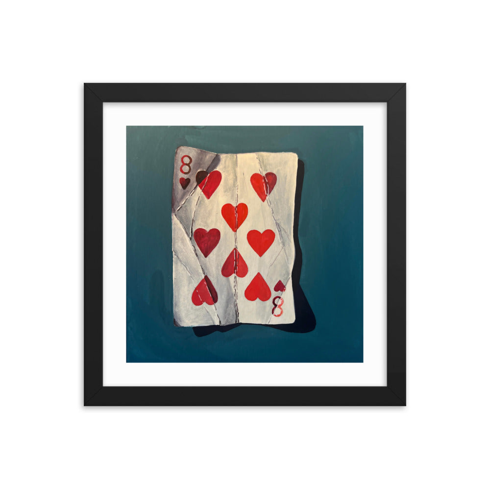 Eight of Hearts Framed Print
