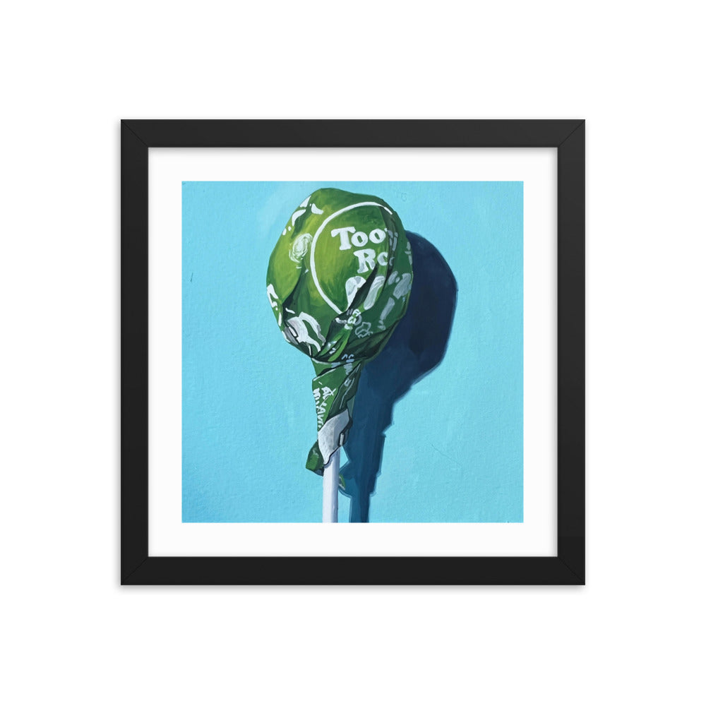Green Tootsie Pop Framed Print