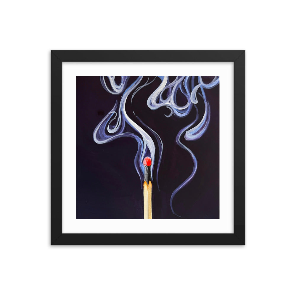Match with Smoke Framed Print