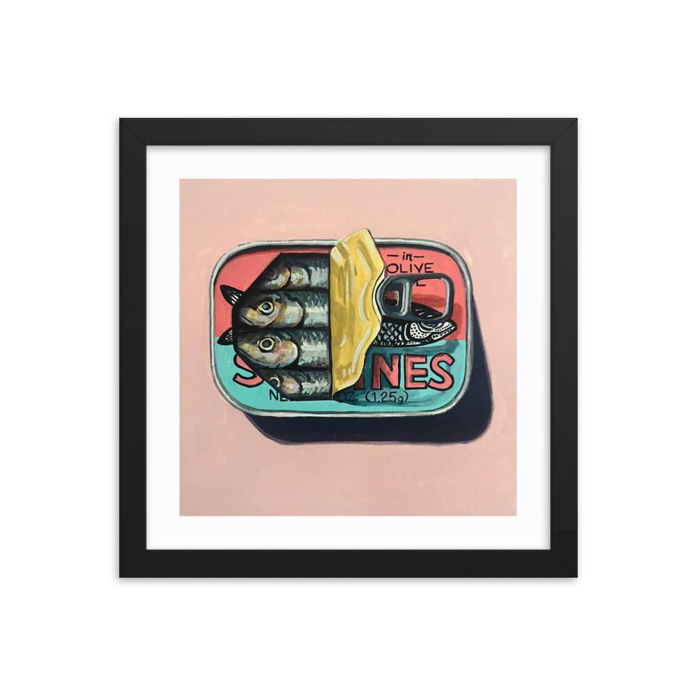 Sardines on Pink Framed Print