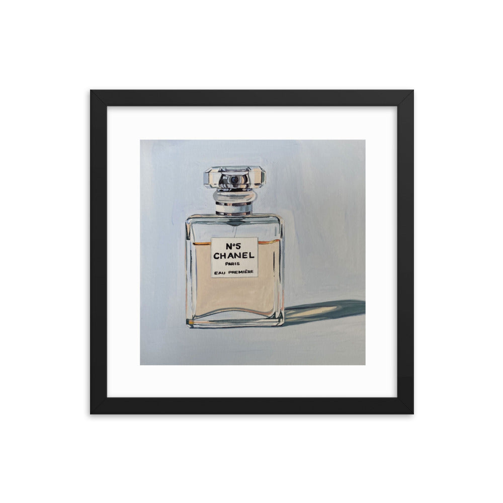 Chanel Bottle Framed Print