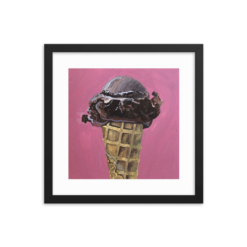 Chocolate Ice Cream Framed Print