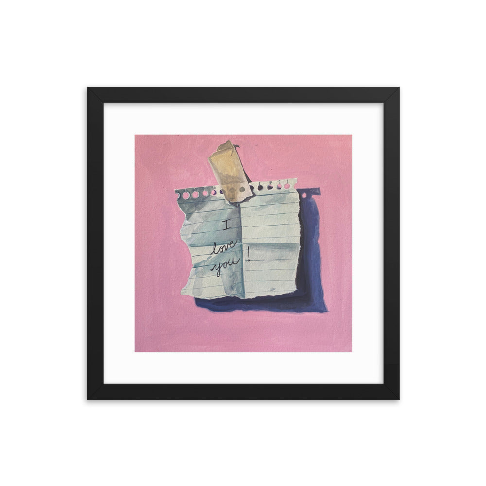 I Love You Note Framed Print