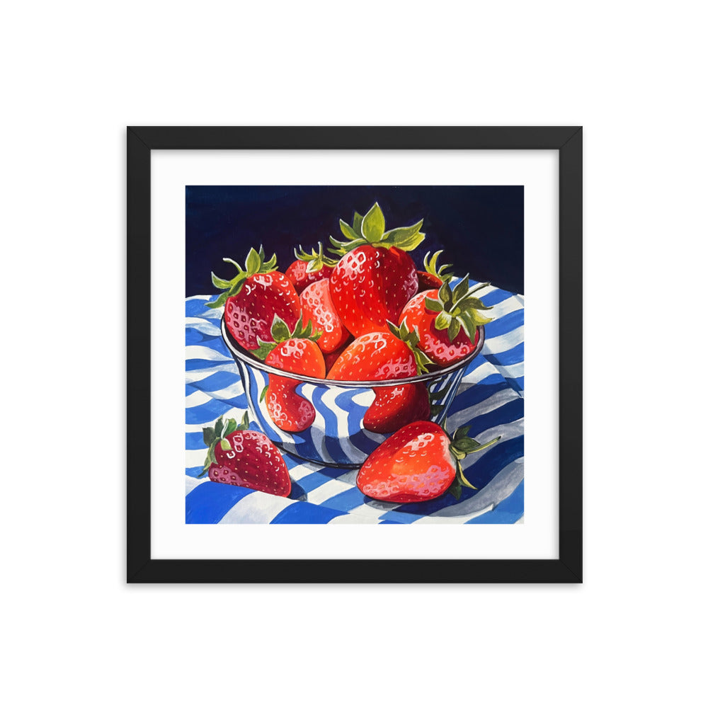 Bowl of Strawberries Framed Print