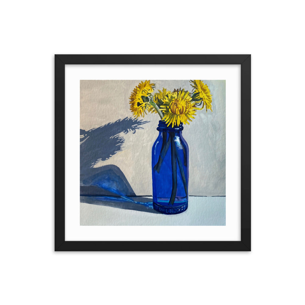 Dandelions in Vase Framed Print
