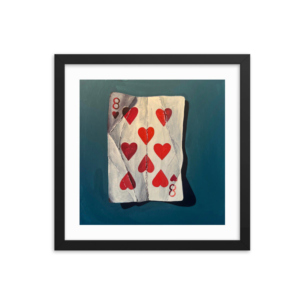 Eight of Hearts Framed Print