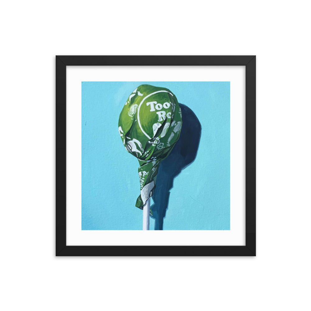 Green Tootsie Pop Framed Print