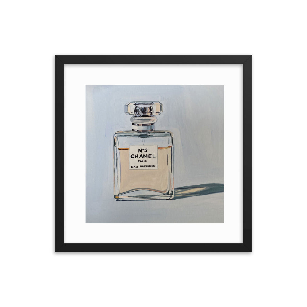 Chanel Bottle Framed Print