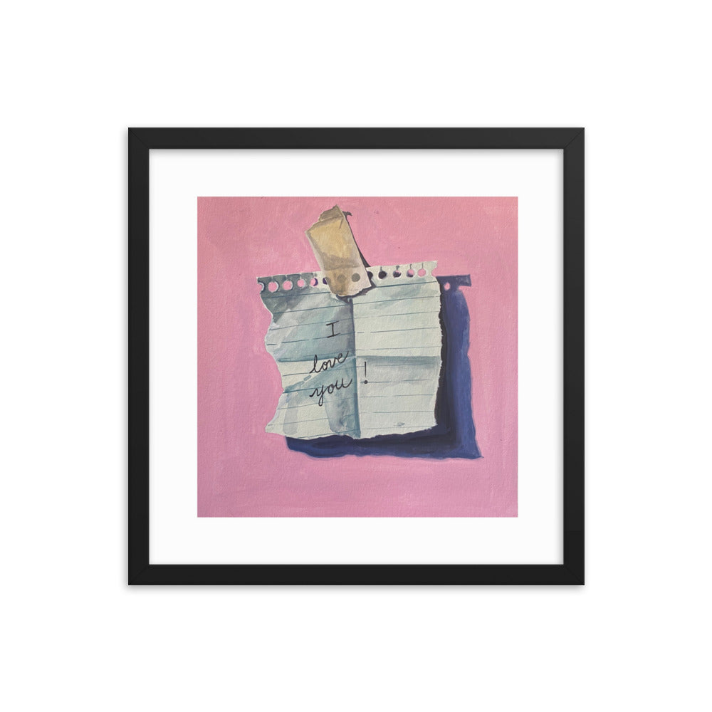 I Love You Note Framed Print