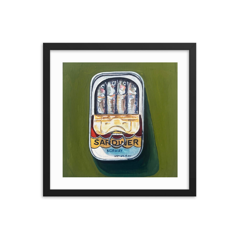 Sardines on Green Framed Print