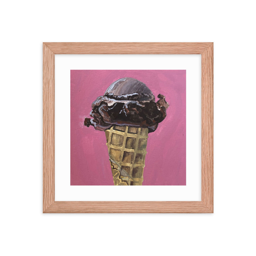 Chocolate Ice Cream Framed Print