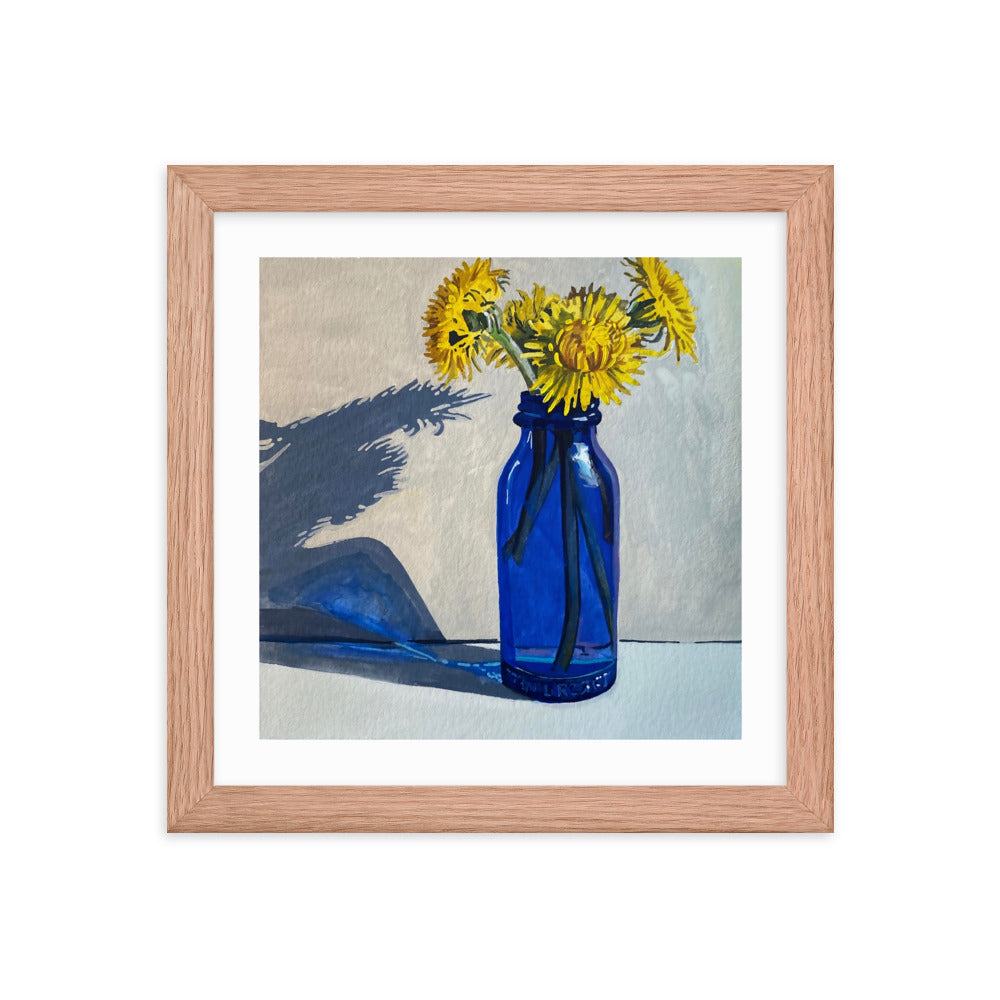 Dandelions in Vase Framed Print