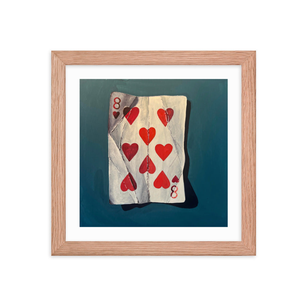 Eight of Hearts Framed Print