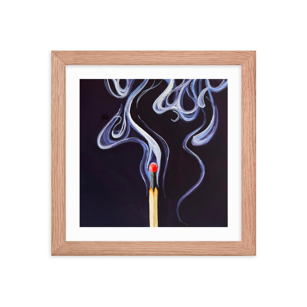 Match with Smoke Framed Print
