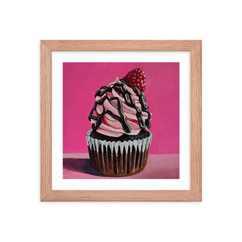 Raspberry Cupcake Framed Print