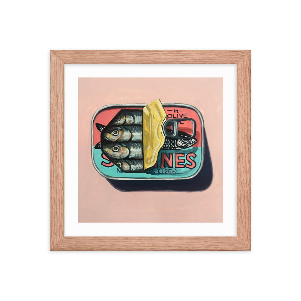 Sardines on Pink Framed Print