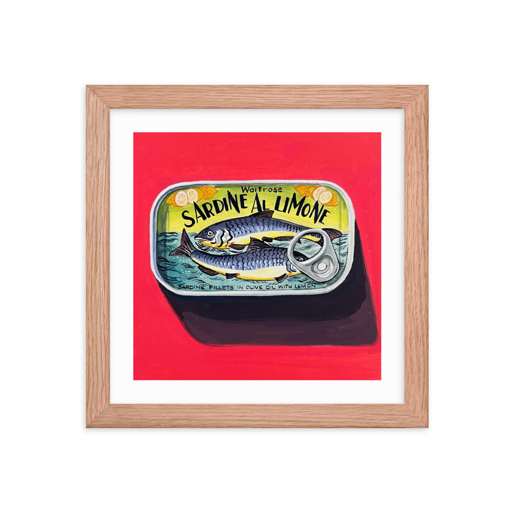 Sardines on Red Framed Print