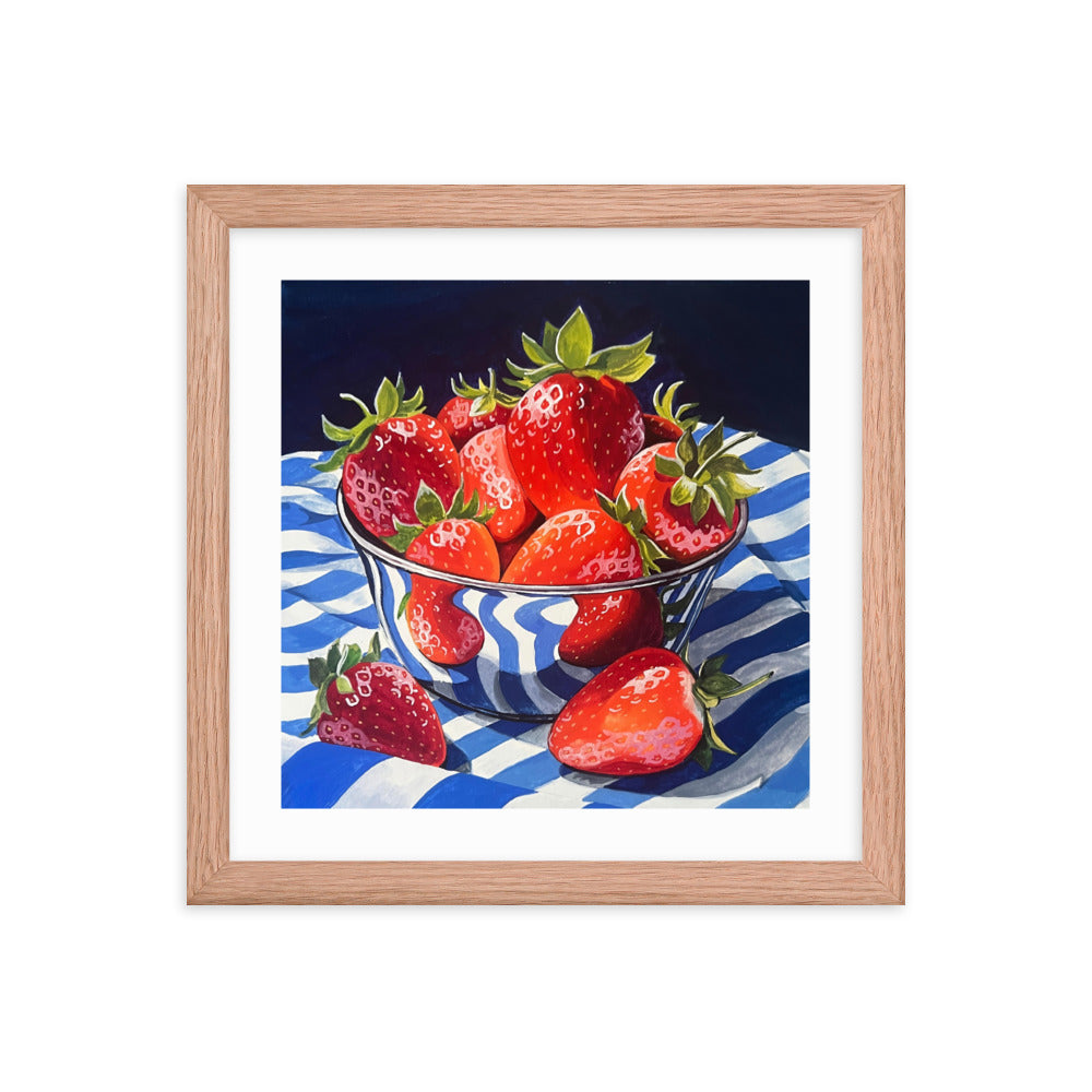 Bowl of Strawberries Framed Print