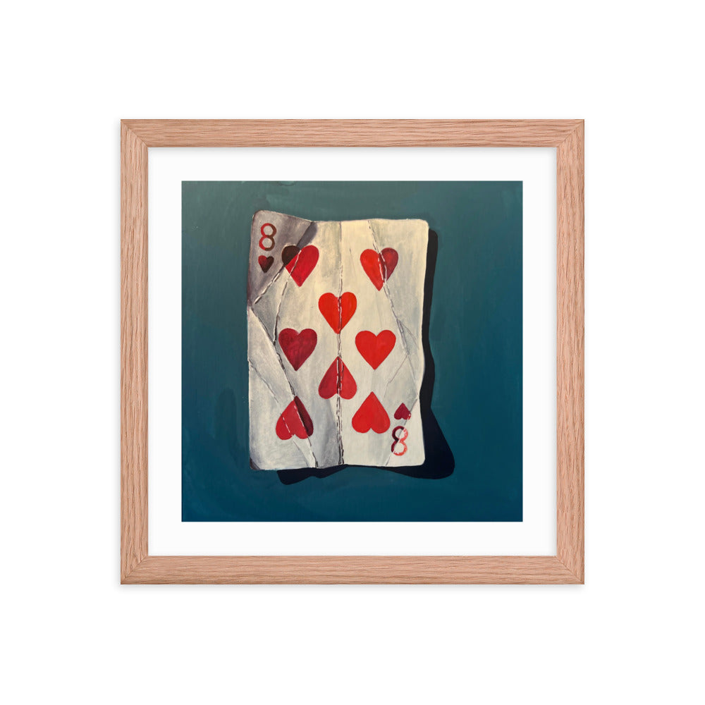 Eight of Hearts Framed Print