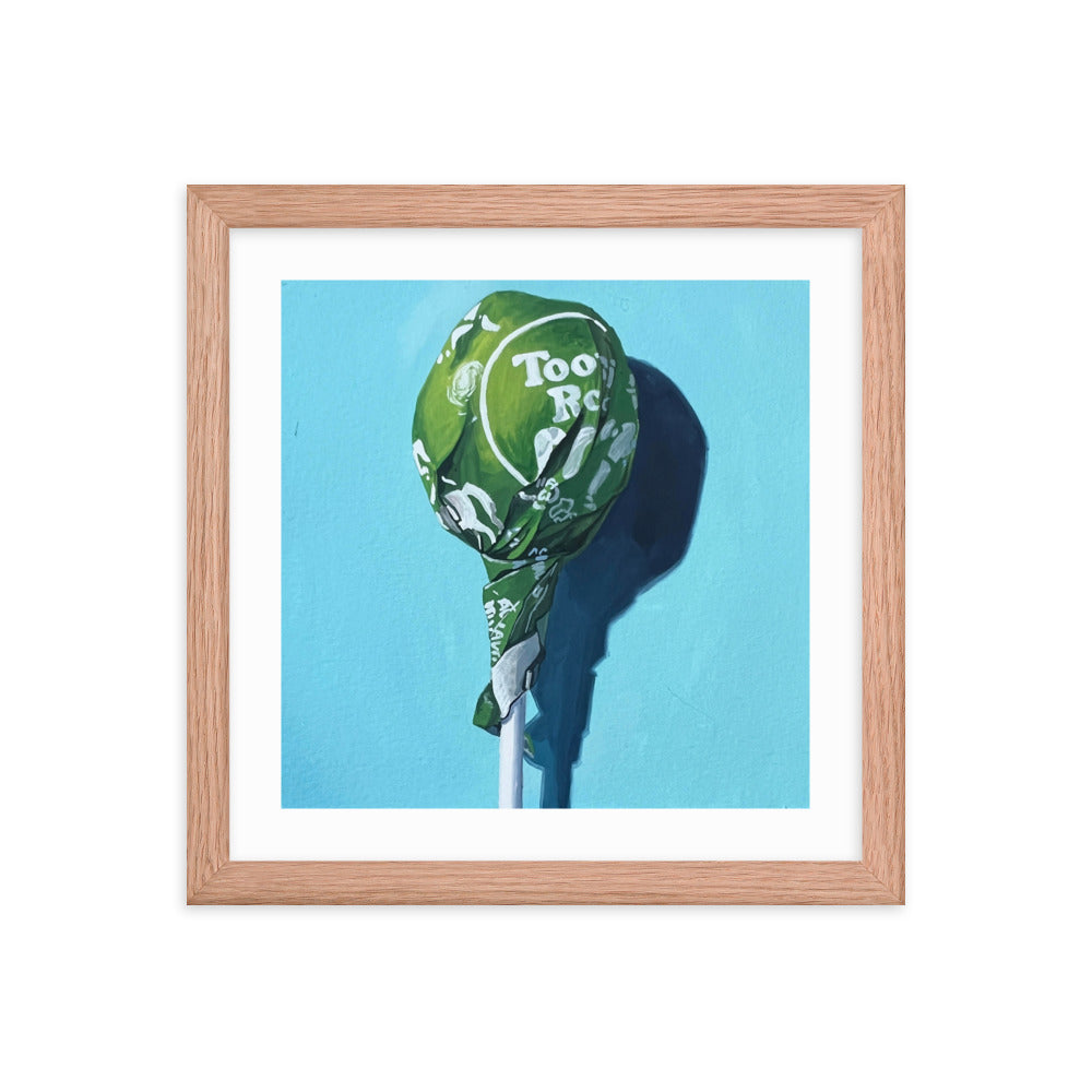 Green Tootsie Pop Framed Print