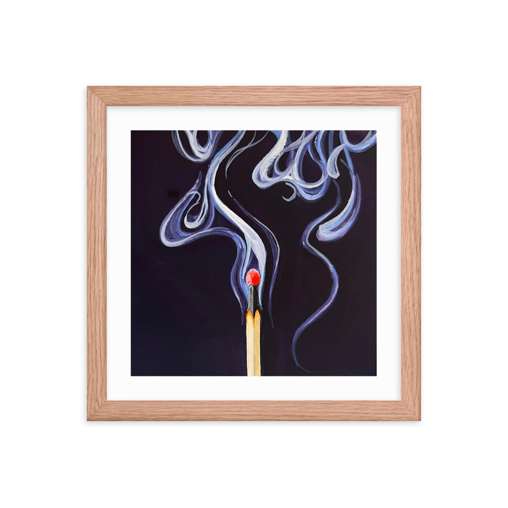 Match with Smoke Framed Print