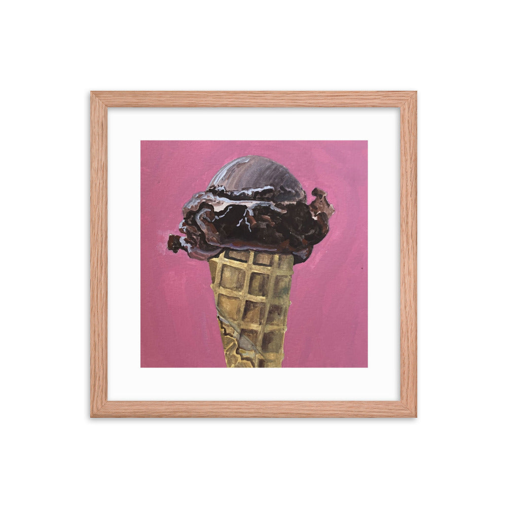 Chocolate Ice Cream Framed Print