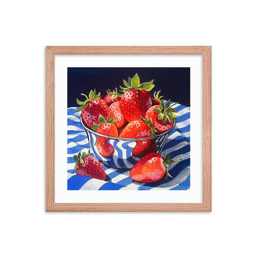 Bowl of Strawberries Framed Print