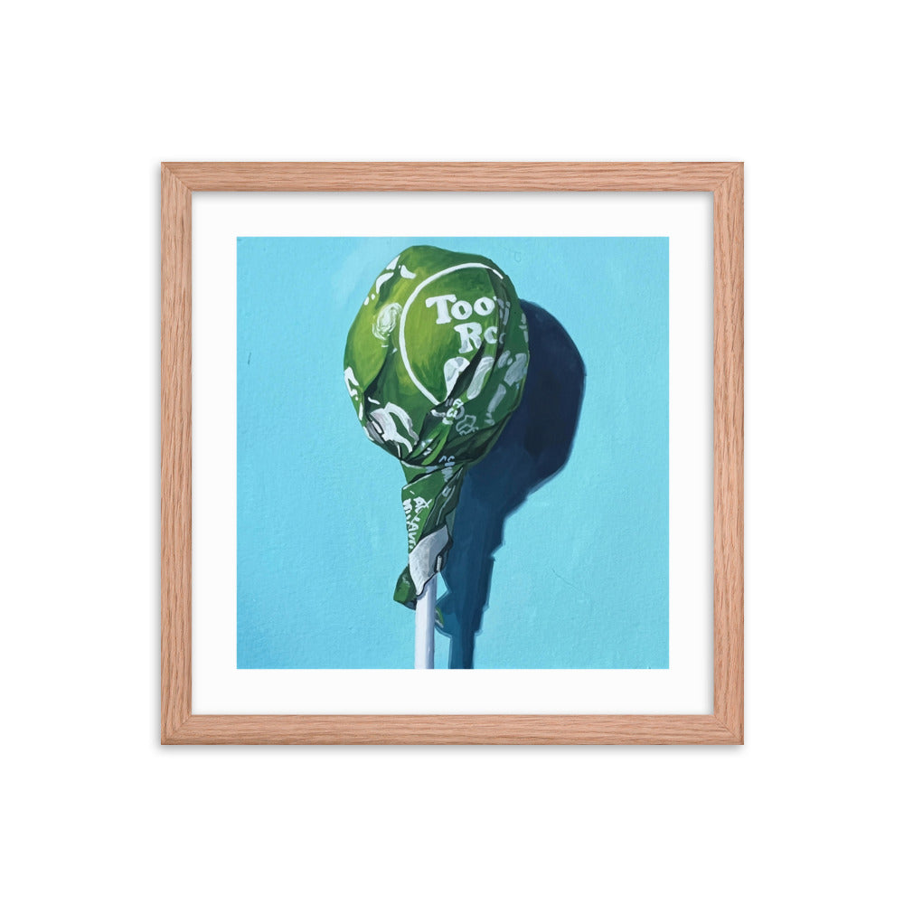 Green Tootsie Pop Framed Print
