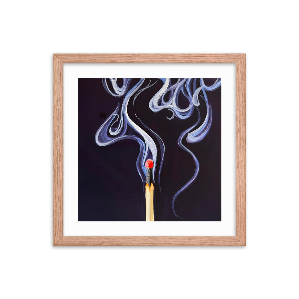 Match with Smoke Framed Print