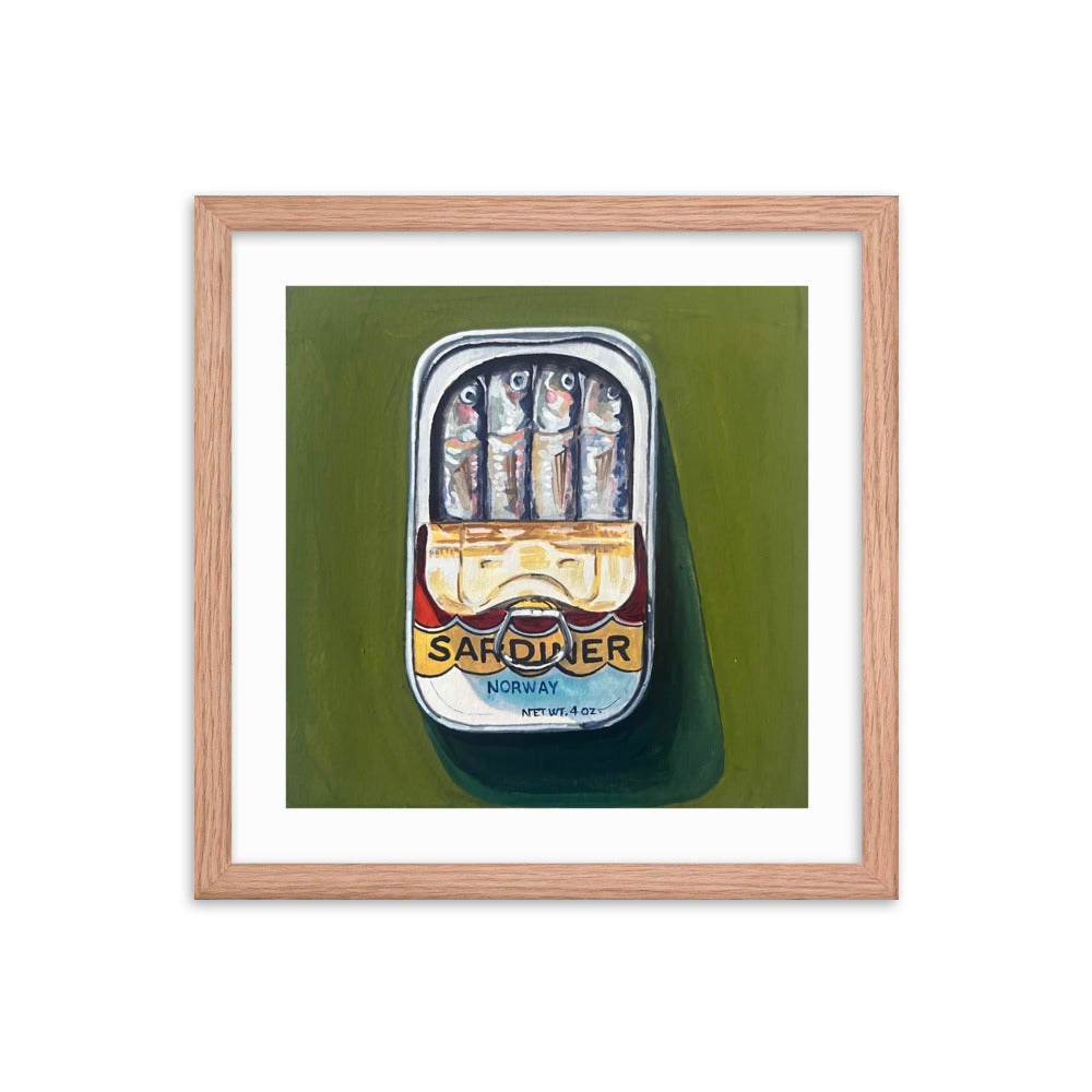 Sardines on Green Framed Print
