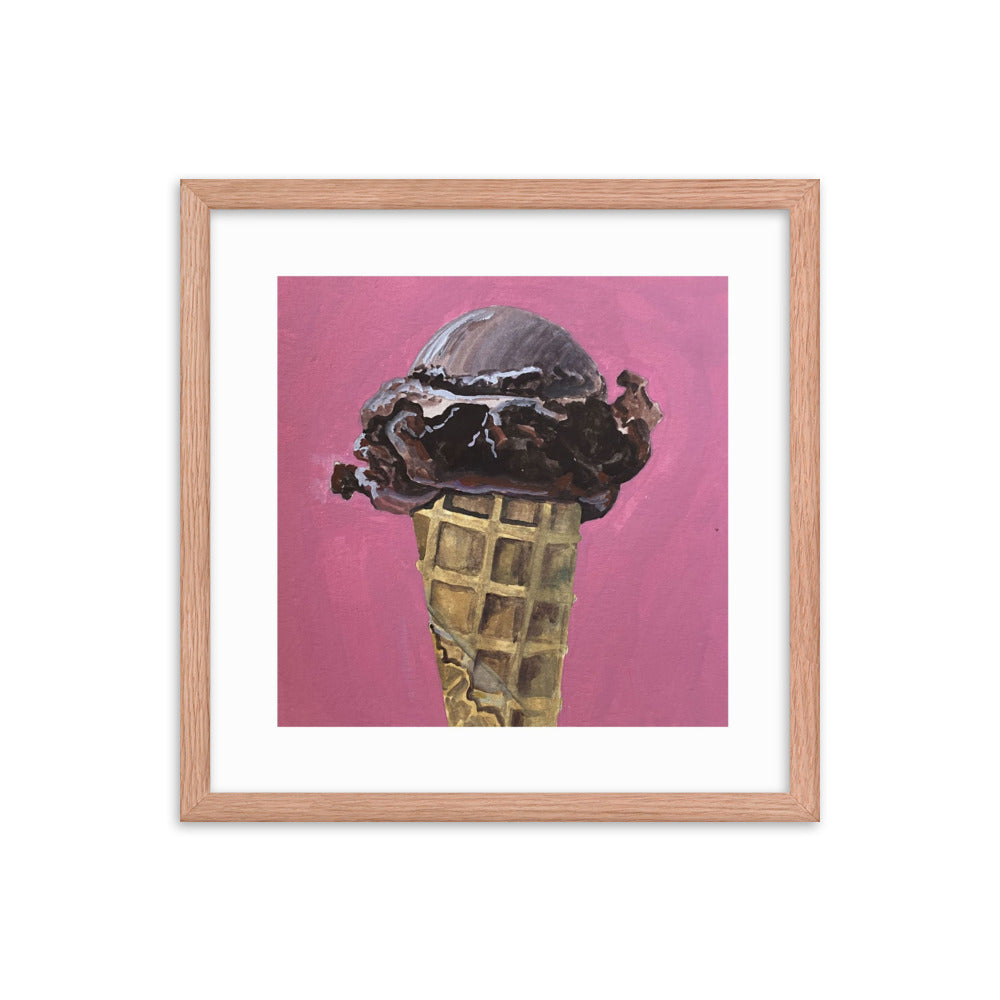 Chocolate Ice Cream Framed Print